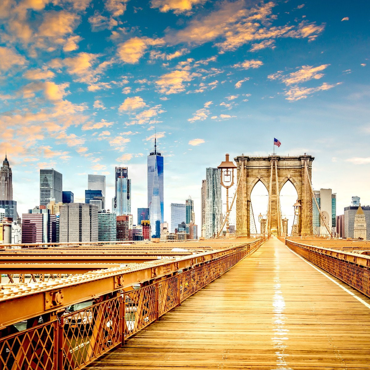 Brooklyn Bridge, Skyline of New York City USA