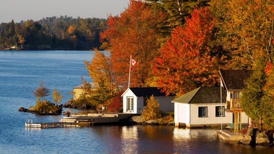 Maravillosos colores otoñales en los bosques de Canadá